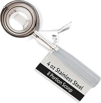4-OZ Stainless Steel #8 Portion Scoop with Gray Handle 1-CT