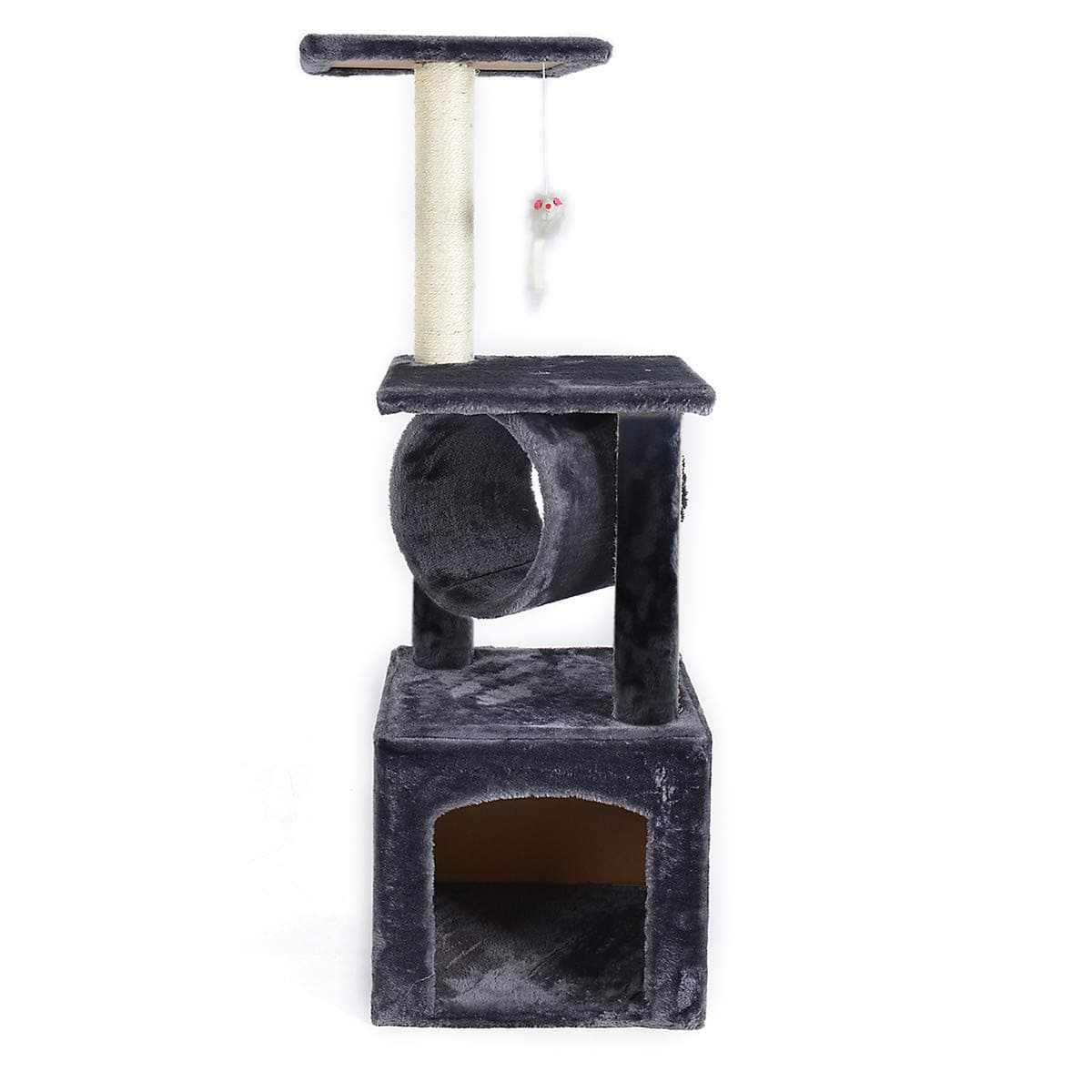 Queiting Cat Scratching Post Tower Multi Pet Tree Climbing Activity Center Cat Kitten Furniture For Indoor Outdoor Grey