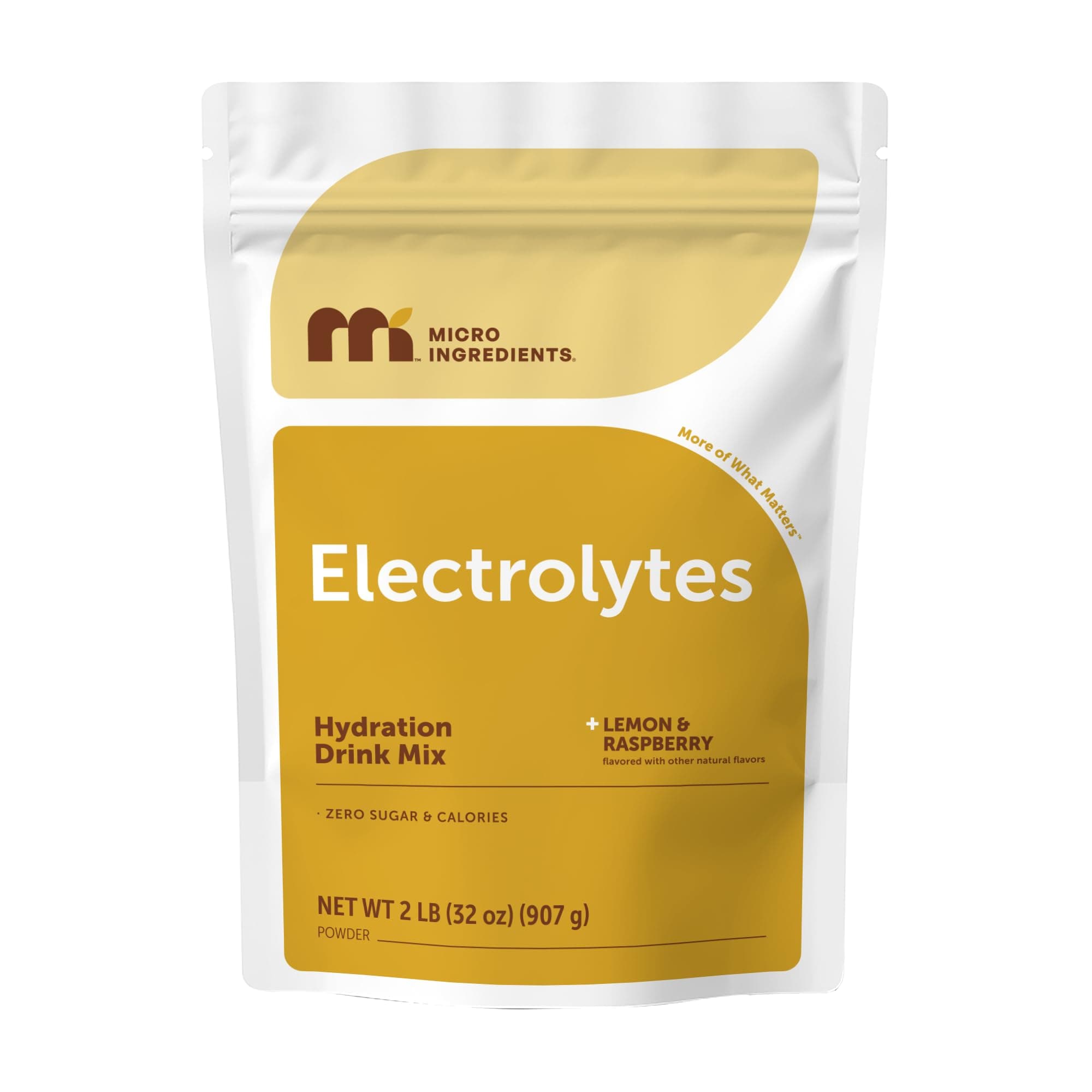 Micro Ingredients Electrolyte Powder, 2 lbs (139 Servings) | Lemon Raspberry Flavor | High Potassium (1,000mg) + Coconut Water & Real Lemon Juice | No Sugar, Keto Friendly | Non-GMO