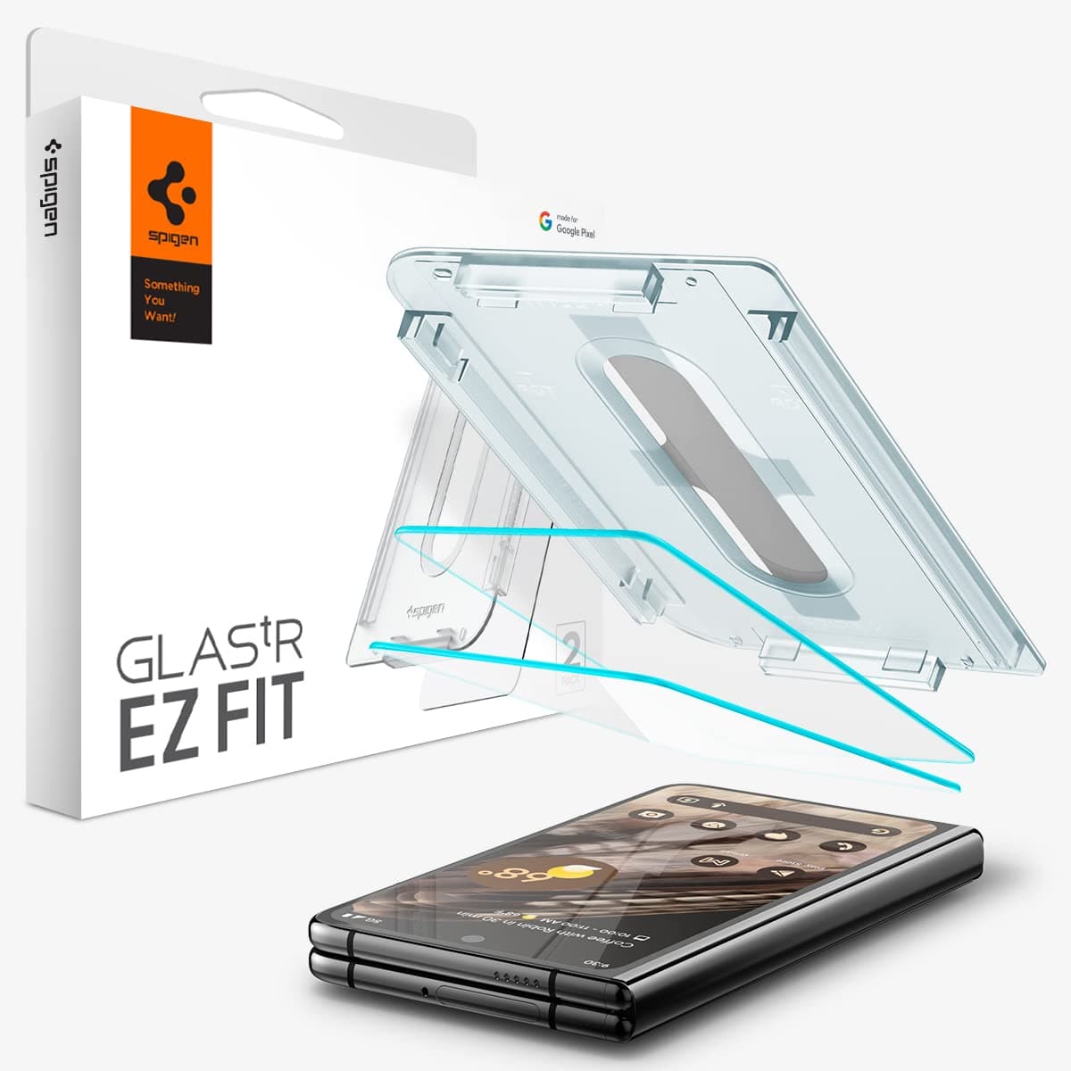 Spigen EZ Fit Tempered Glass Screen Protector Guard for Google Pixel Fold - 2 Pack