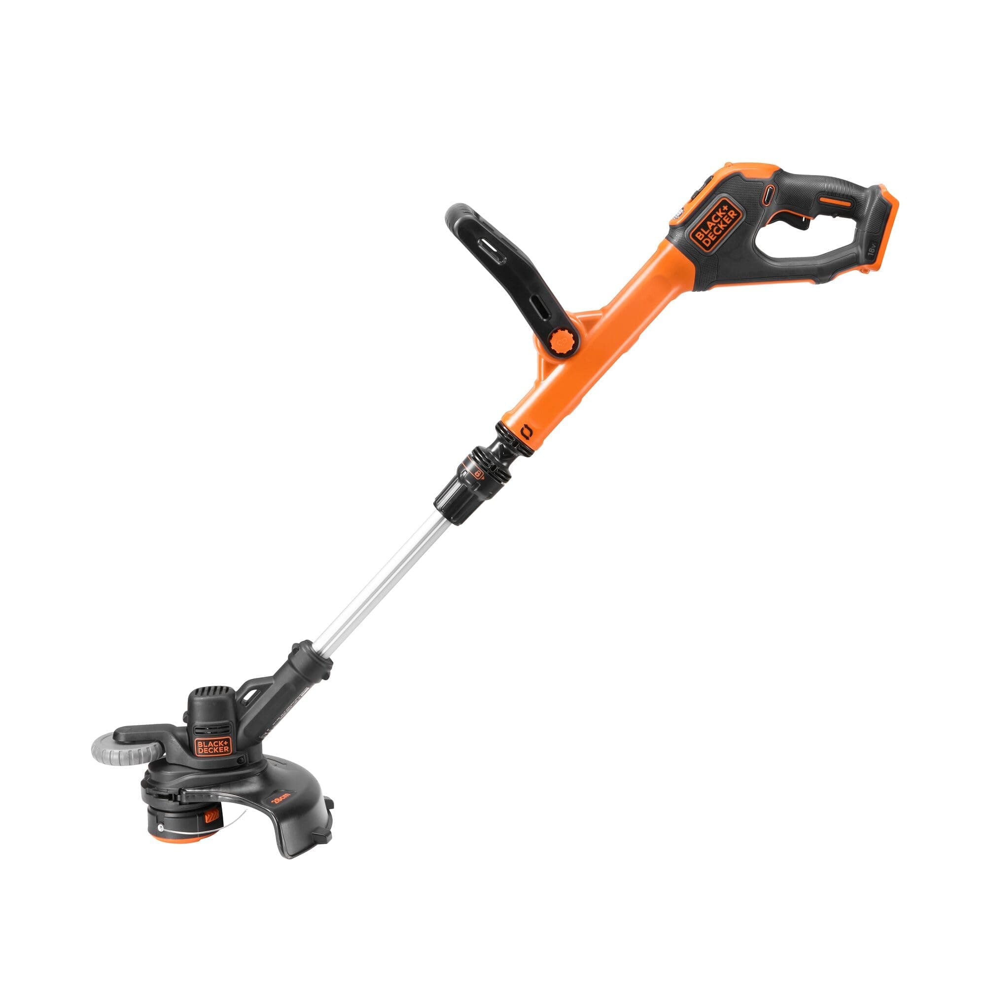 BLACK+DECKER Cordless Power String Trimmer, POWERCONNECT Series, 18 V, 28 cm Cuts, 7400 RPM, Lightweight, Battery not Included, Orange/Black - STC1820PCB-XJ,