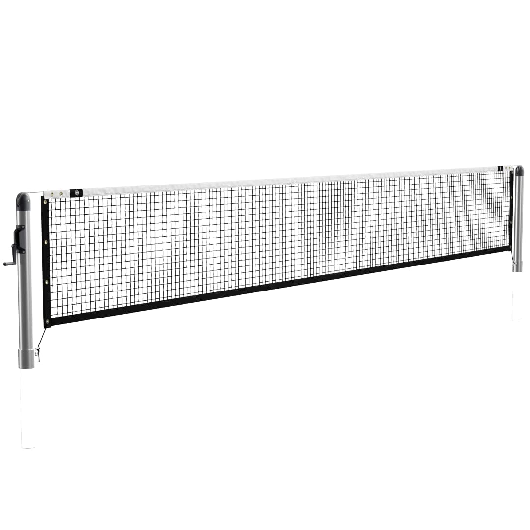 Dominator In Ground Pickleball System - Includes Two Heavy Duty Pickleball Posts with Net and Sleeves - Aluminum, Rust Free, and Follows USAPA Standards