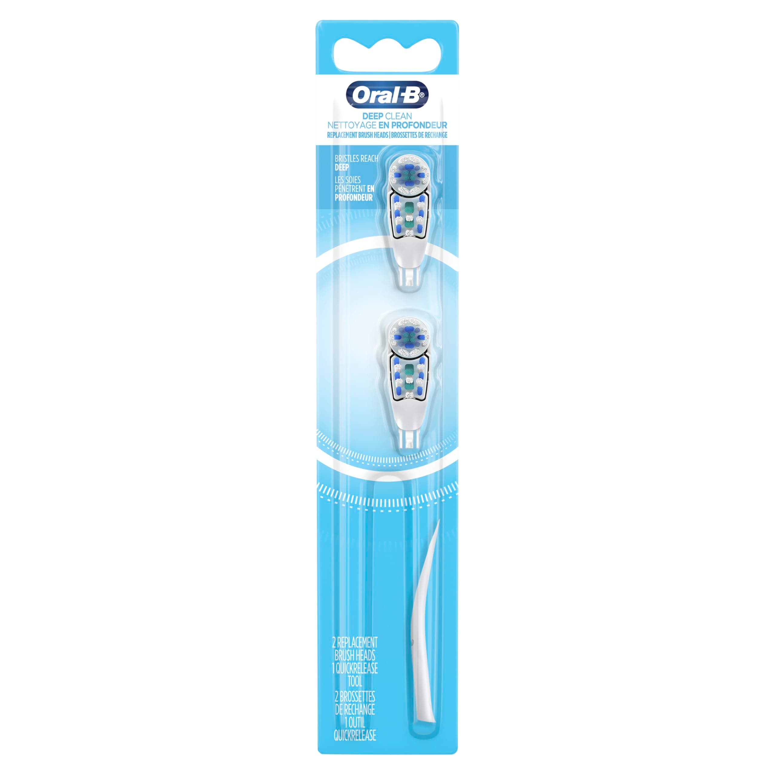 Deep Clean Battery Powered Toothbrush Replacement Brush Heads Refill, Soft, 2 Count