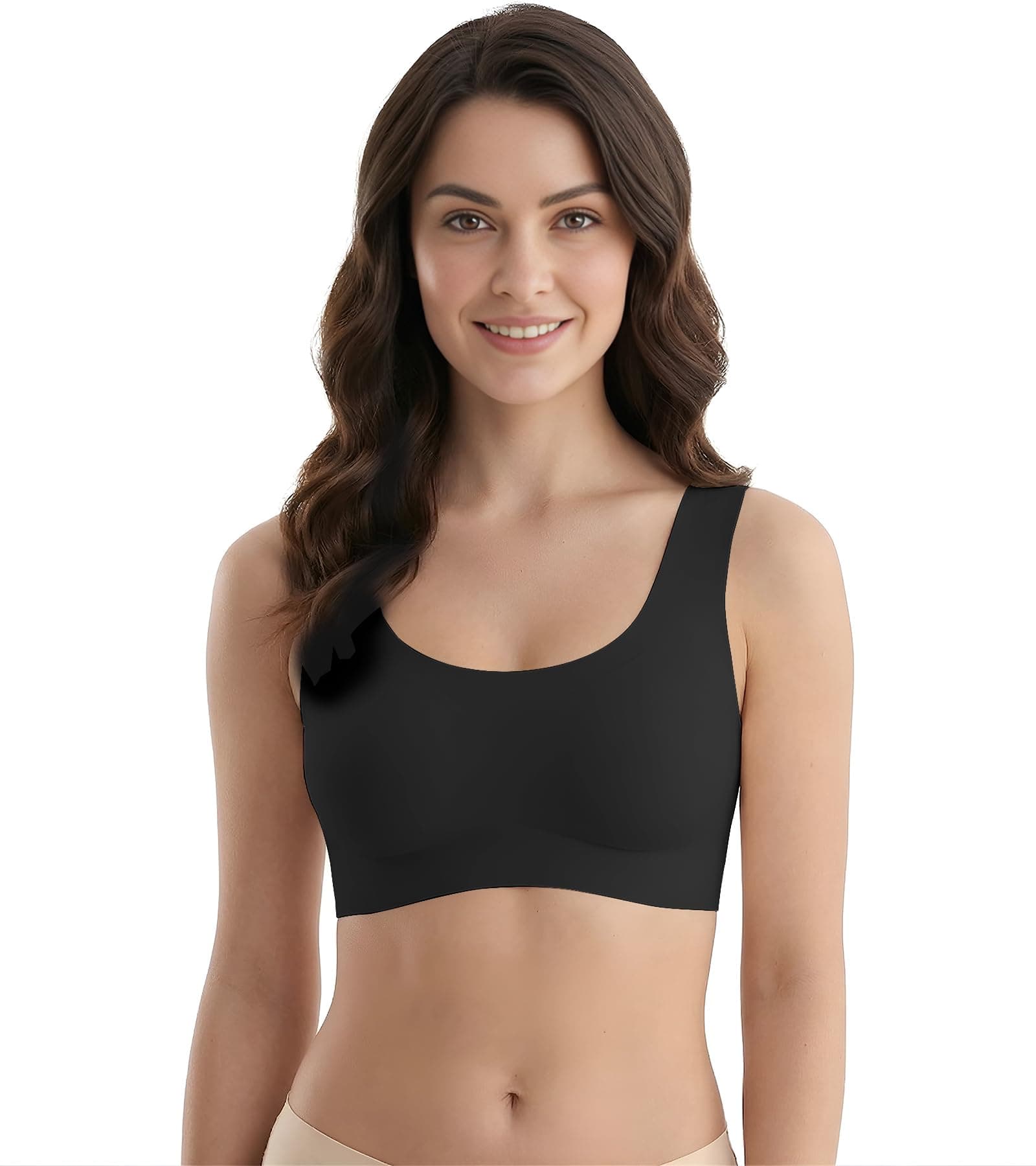 Comfort Revolution Seamless Bra Easy lite Full-Coverage Wireless Everyday Bra with CloudSoft Comfort with Removable Pad.