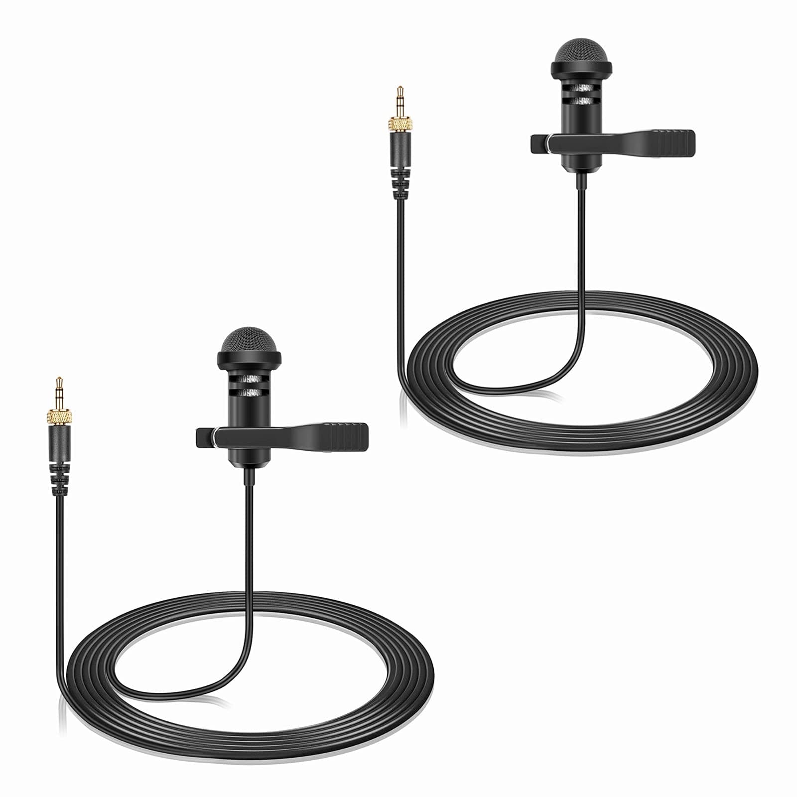weishan 2-Pack Lavalier Lapel Microphone Compatible with Sennheiser Wireless System Bodypack Transmitter, Omnidirectional Condenser Mic for YouTube, Lectures, Living Performance