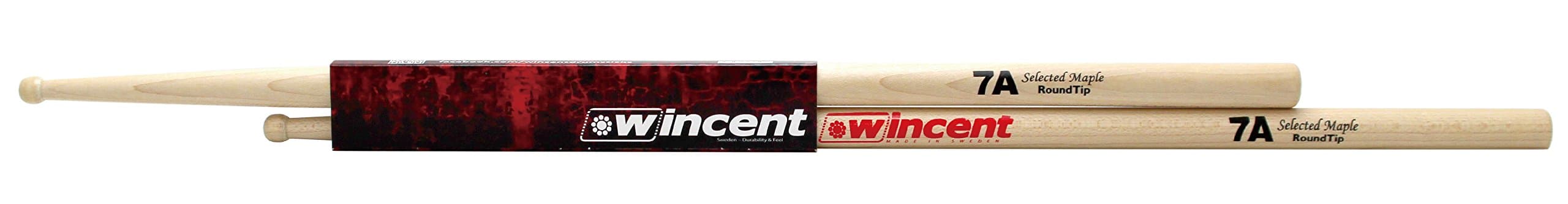 Wincent Maple RoundTip 7A Wood Tip Drumsticks