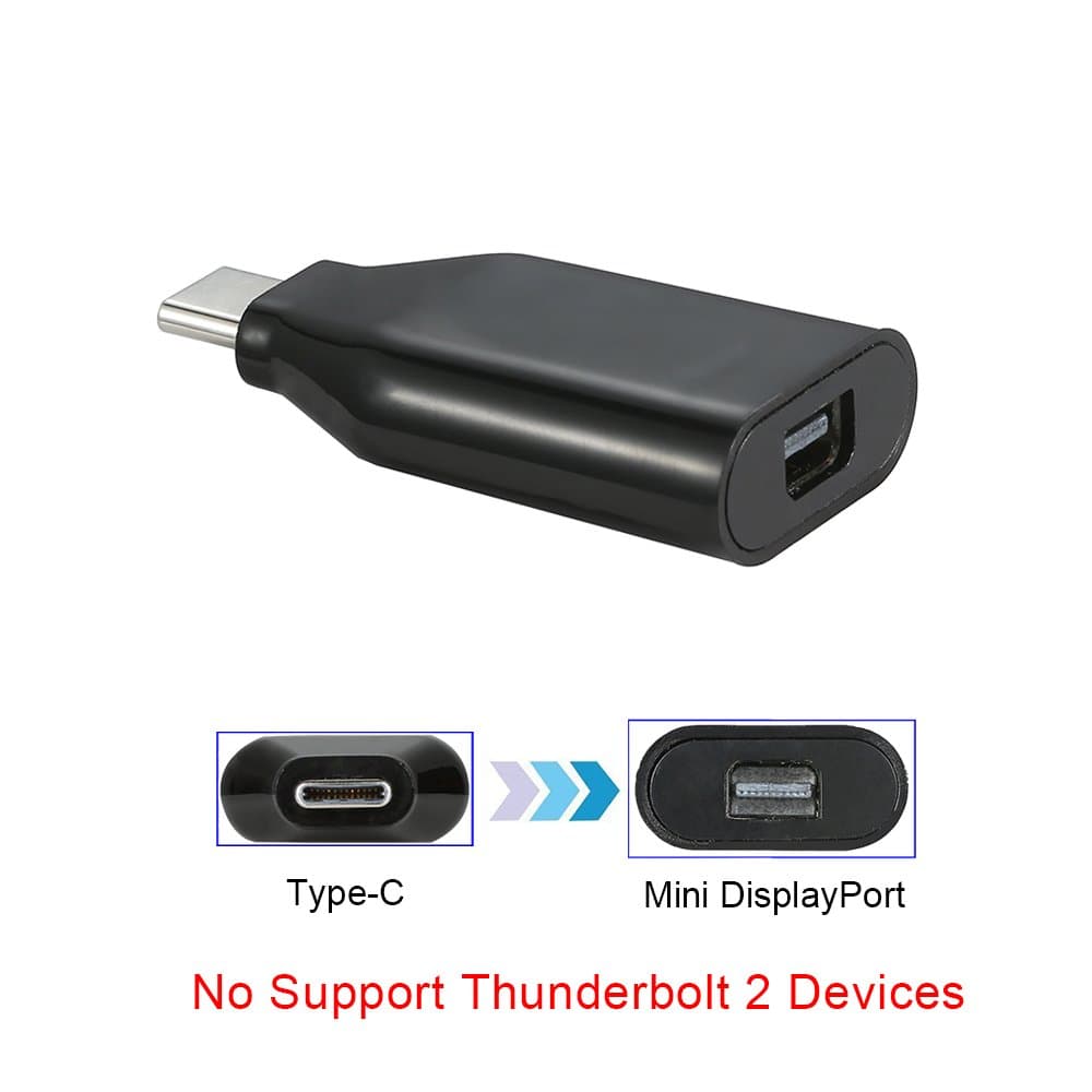 4U USB 3.1 Type C to Mini DisplayPort Adapter Support 4K*2K@60HZ UHD for MacBook Pro 2017,Dell XPS 13, Galaxy S8(No Support Thunderbolt Monitor),Black
