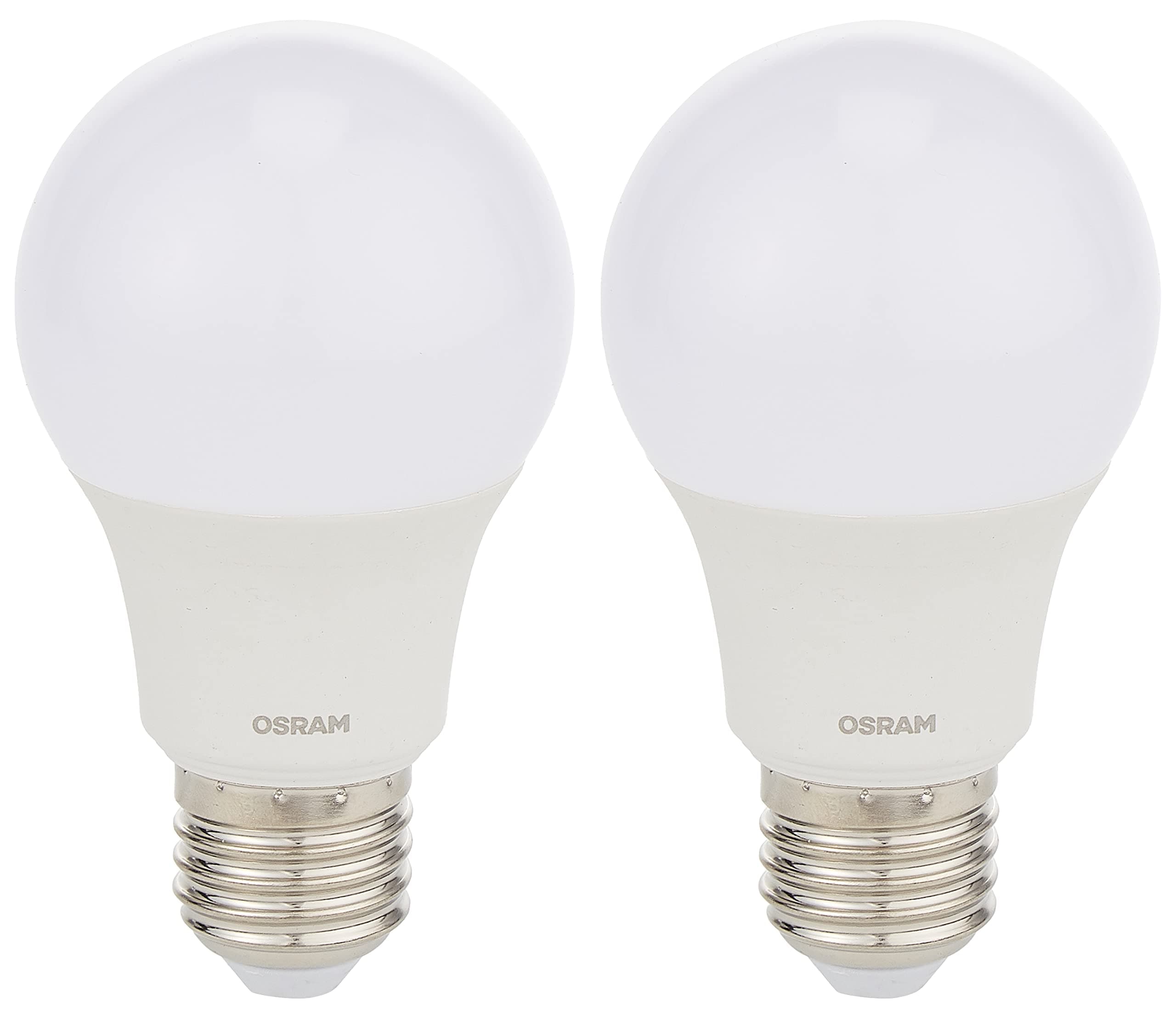 Osram Led Value Classic A Frosted Replace 75W 10W, Screw Base E27 , Warm White/3000K 700 Lm Pack Of 2, O-Led-Cla-10W-Wfs-2P