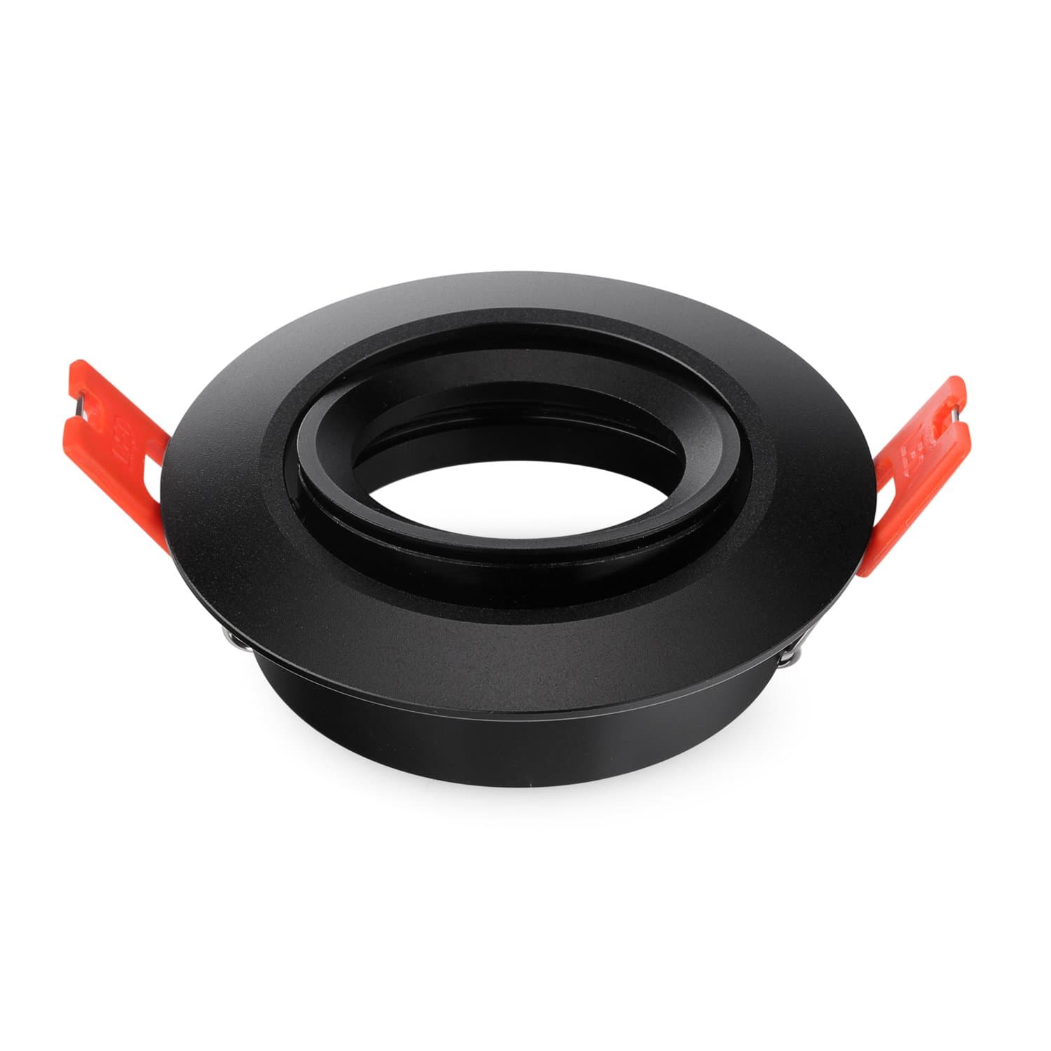 3 Inch Round Led Recessed Lighting Trims,Dimmable Spotlight Downlight Holder, for GU5.3/MR16/GU10 bulbs, Retrofit Eyeball Light Fixture Frame with MR16 sockets, 70mm Cutout, Pack of 2 (Black)