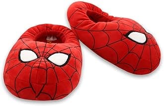 Marvel Toddler Comic Book - Spider-Man Plush Mooshy Slippers for Boys