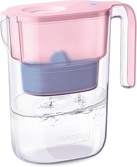 Alkaline Elfin 5-Cup Water Filter Pitcher with 1 Filter, Healthy, Clean & Toxin-Free Mineralized Alkaline Water (100 Gallons), Up to PH 9.5, BPA Free, Pink