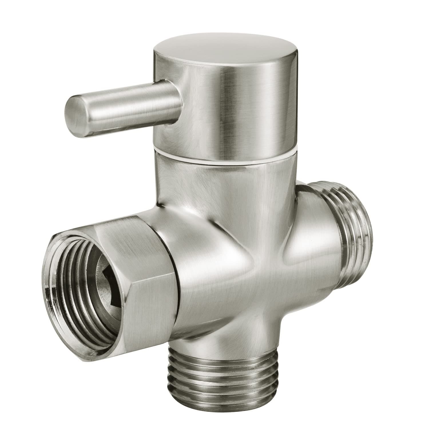 Sneatup Solid Brass 3-way G1/2 Shower Diverter (Brushed Nickel)