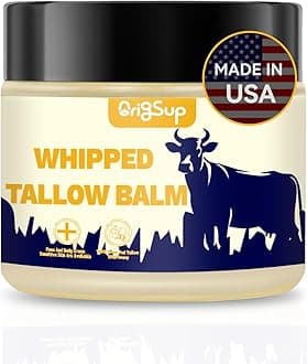 Beef Tallow Balm for Skin Care - All Natural Moisturizing Body Oil with Honey and Beeswax - Tallow from Grass-Fed Cows – Beef Tallow Moisturizer,-Made in USA (2.0 Oz)