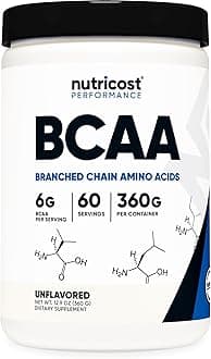 Nutricost BCAA Powder 2:1:1 (Unflavored, 60 Servings) - Vegetarian, Non-GMO, Gluten Free, Branched Chain Amino Acids