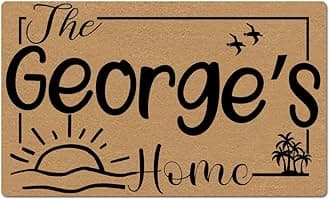 Funny Welcome Doormat for Entrance Way Indoor Front Porch Mats - The Family Name - Personalized Funny Home Beach House Decor Mat Anti-Slip Rubber Doormat House Warming Gift Mats 23.7(L) x 15.9"(W)