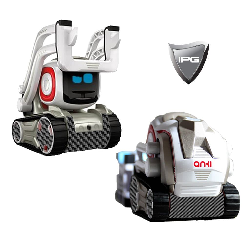 IPG for Cozmo Robot Face Screen Guard Decoration KIT Include Wheels&Body Set 7 Units Decals+2 Units Screen Protector (This is NOT A Robot) (Black Carbon Fiber)