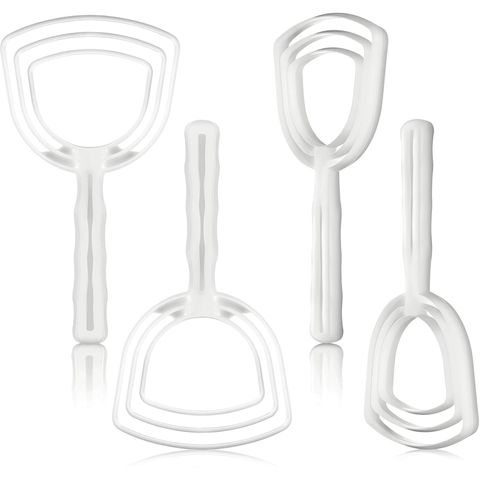 Mudder 4 Pieces Bone Dust Scraper Fish Scale Remover Butcher Plastic White Fish Descaler Meat Scraper Cleaning Tools for Kitchen Restaurant Catering Table