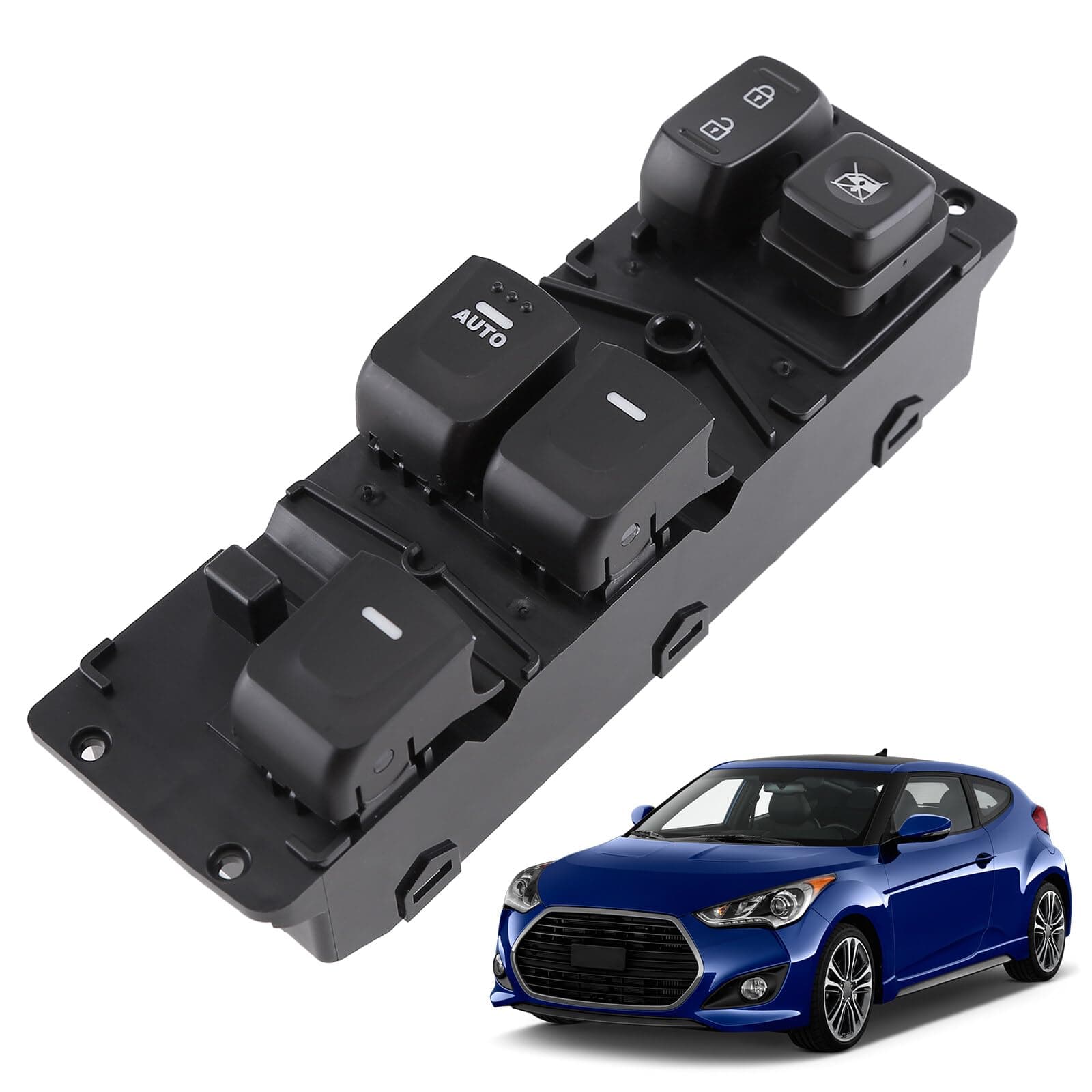 Front Left Driver Power Door Window Switch 935702V000 for 2012-2017 Hyundai Veloster 1.6L - Master Electric Push Pull Switch Compatible With Driver Side