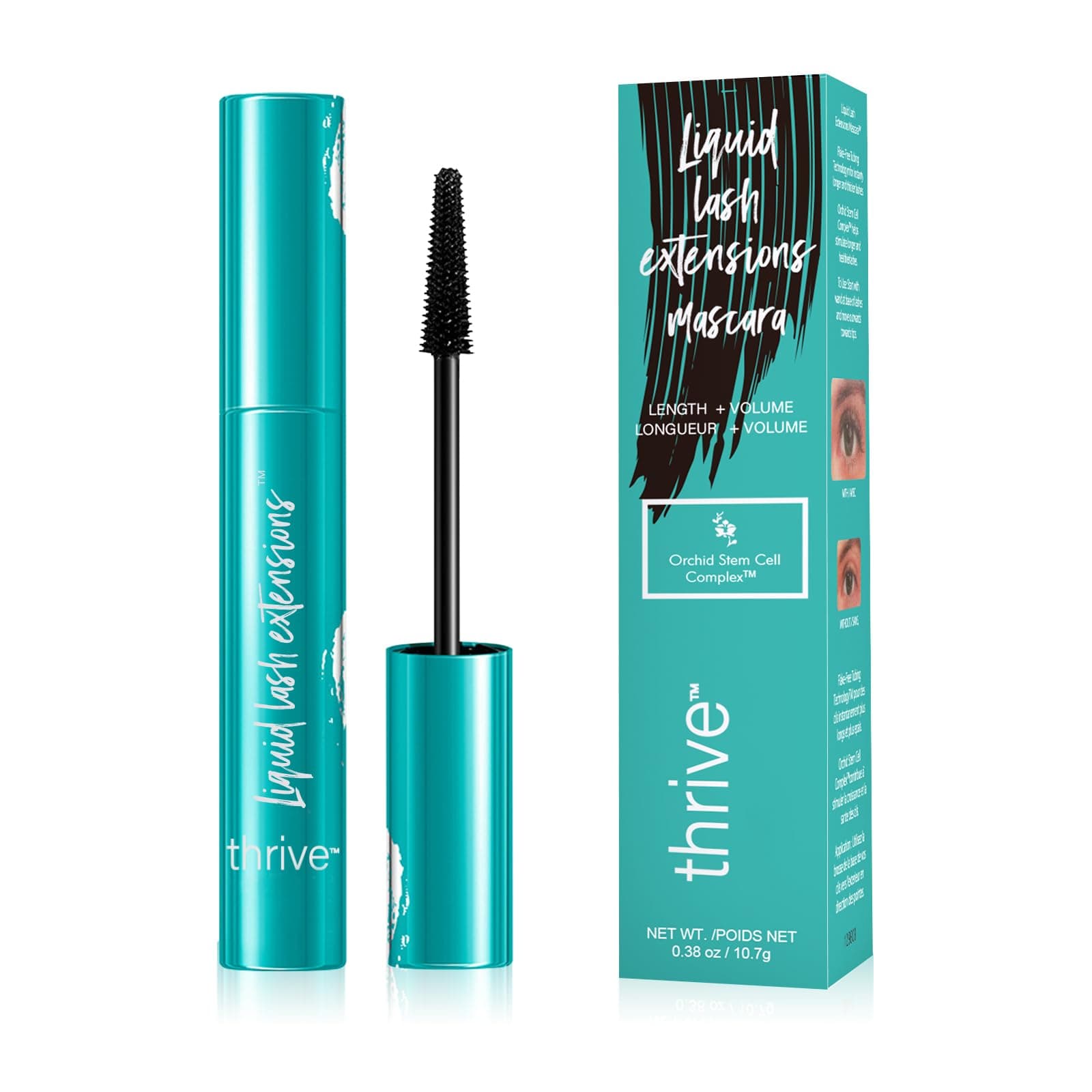 Thrive Mascara Liquid Lash Extensions, M ascara Liquid for Thrive Lash Extensions Mascara-Brynn Thick and Slender (Rich Black 10.7g) 0.38 OZ