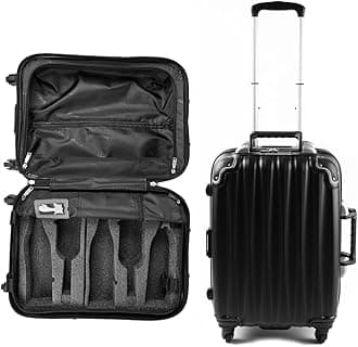 VinGardeValise® The Piccolo Wine Suitcase – 5-Bottle Travel Luggage, TSA-Approved, Durable Hard Shell, Shockproof Foam, Secure Bottle Protection for Enthusiasts & Collectors - Black