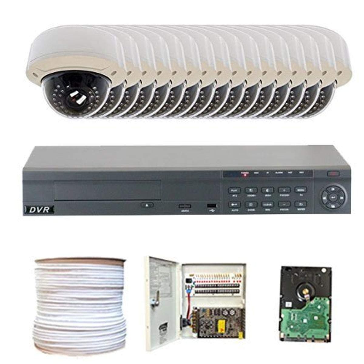 GW Security High End 16 Ch CCTV DVR HD-SDI 1920×1080 Security Camera System with 16 Highest Resolution 2.1 Megapixel 1080P Varifocal ZOOM Cameras and Pre-Installed 4TB Hard Drive