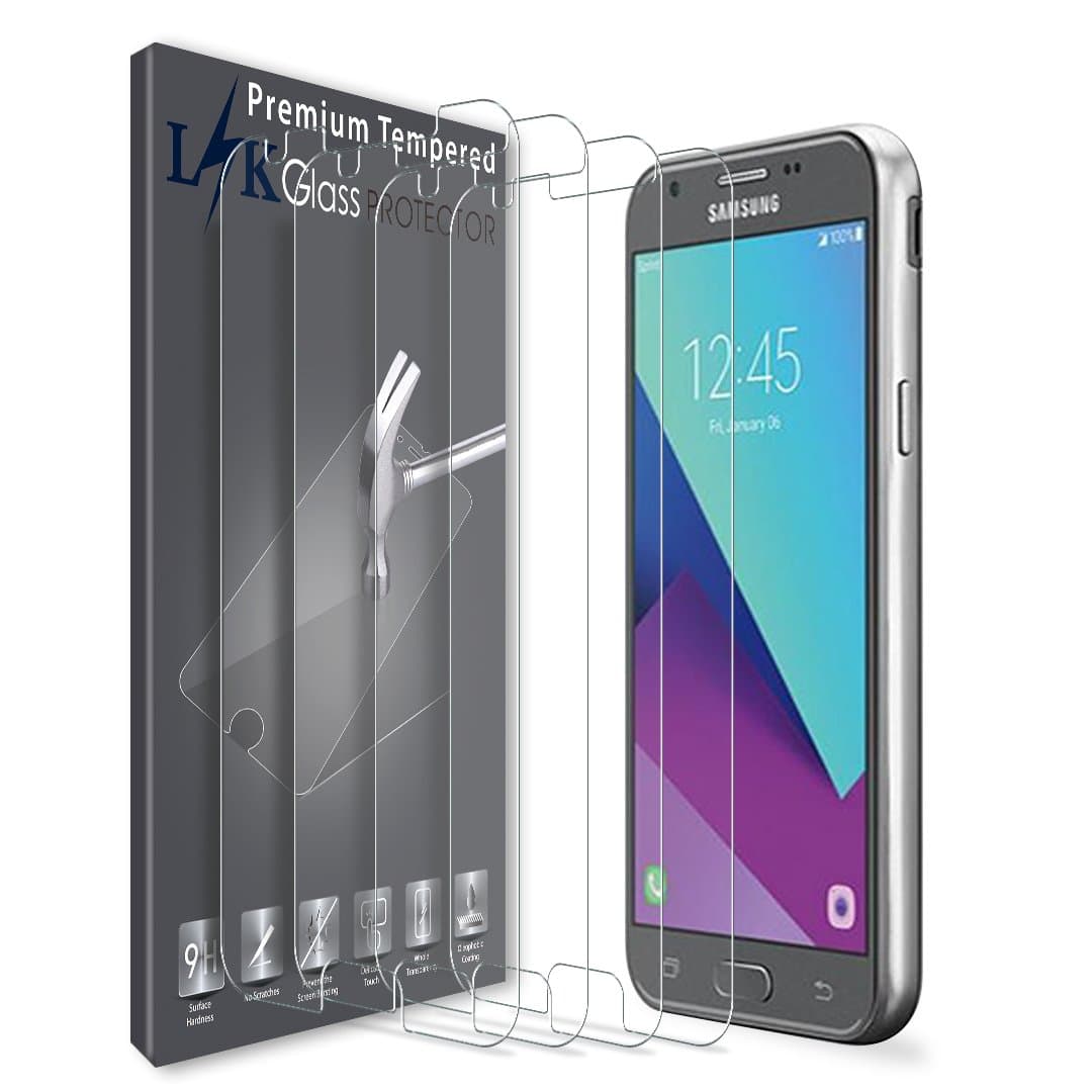 [4 Pack] LK for Samsung ''Galaxy J7 Sky Pro'' Screen Protector, [Japan Glass] with 9H Hardness Tempered Glass with Lifetime Replacement Warranty