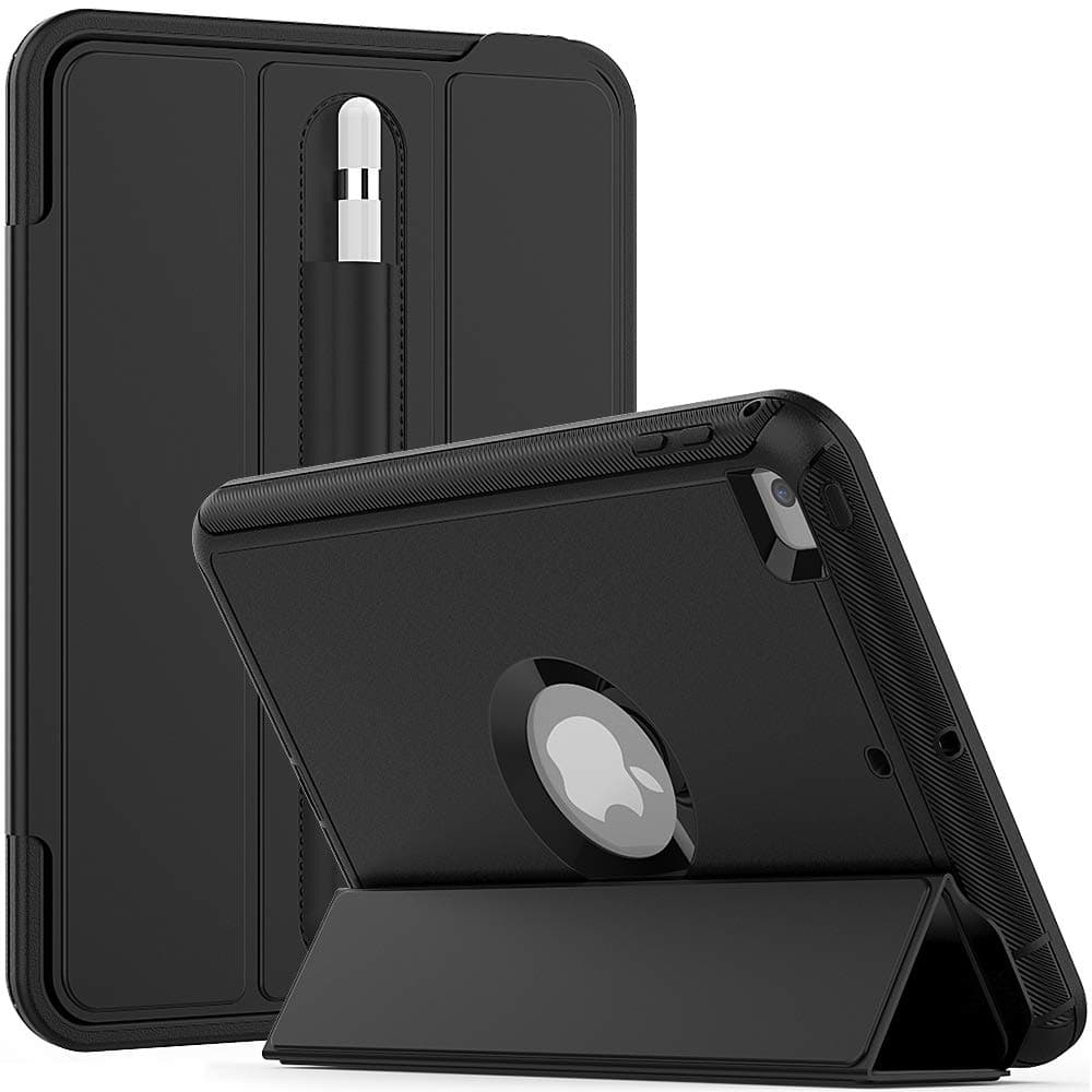SEVROK iPad Mini 5 Case, iPad Mini 4 Case Slim Full-Body Shockproof Defender Smart Auto Sleep/Wake Featured with Apple Pencil Holder for 7.9-inch iPad Mini 5th / 4th Generation, Black