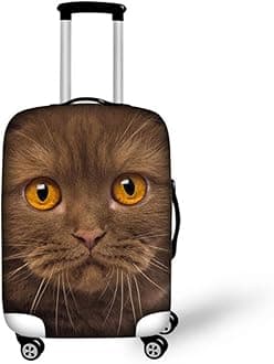 HUGS IDEA Vivid Cat Face Pattern Elastic Thicken Suitcase Protector Luggage Cover for 18/20/22 Inch