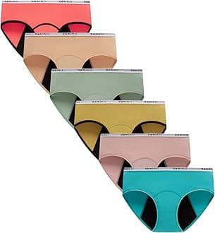 Teen Girls Period Panties Juniors First Period Starter Underwear Soft Briefs Pack of 6 Multipack