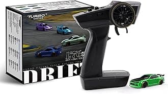 1:76 Turbo Racing Scale RC Sport Car, Table Racing Remote Control Mini Model Car Full Proportional RTR Kit Toys (C64-Green)