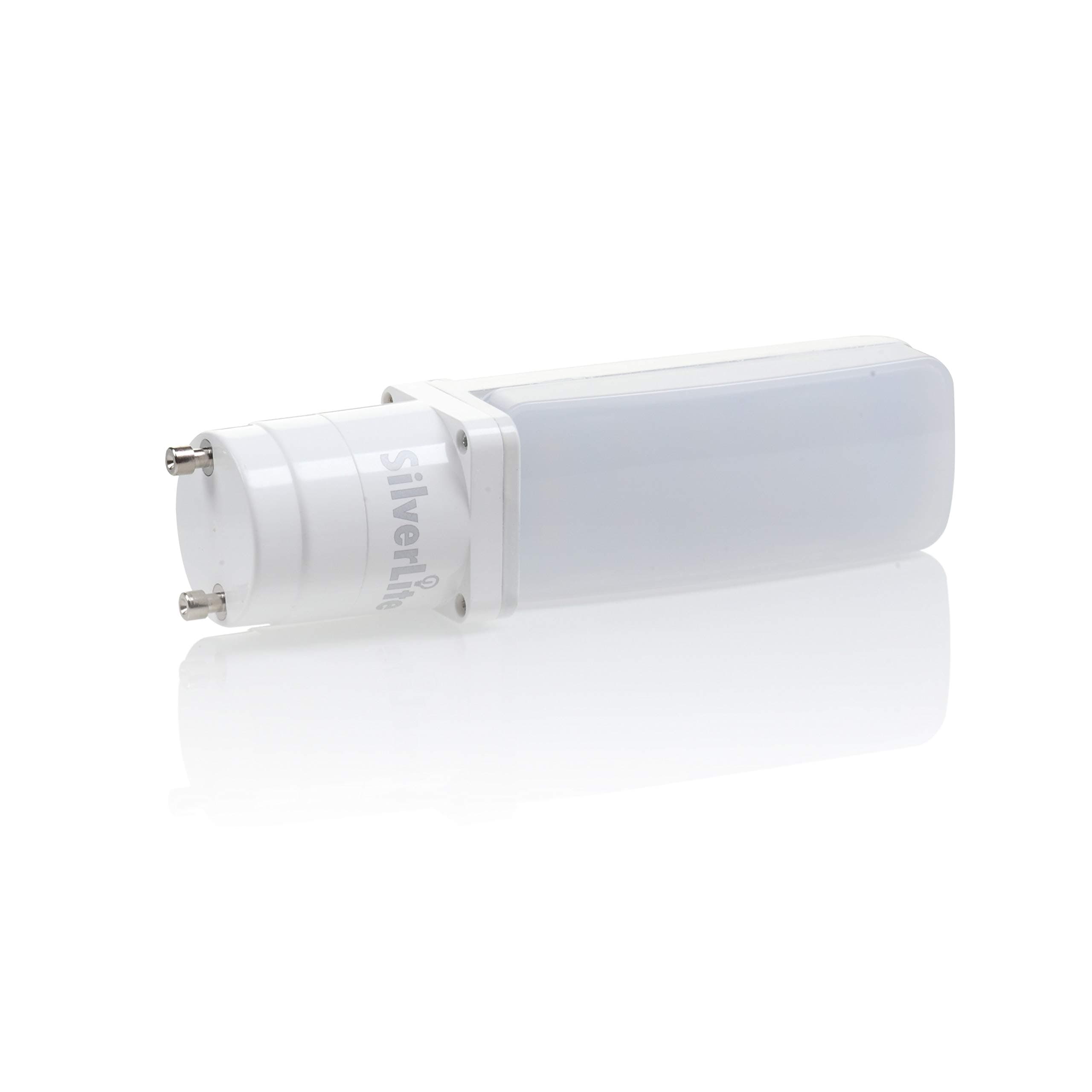 Silverlite7w LED PL Bulb GU24 Base,18w CFL Equivalent,700LM,Warm White(3000k),120-277V,Horizontal Recessed,180°Rotatable,UL Listed