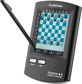 Handheld Electronic Chess Board 8 in 1 Touch Chess Computer Game Portable Electronic Chess Set for Adults, Kids,and Beginners Learn and Travel with Stylus Large LCD Display Gift(Black)