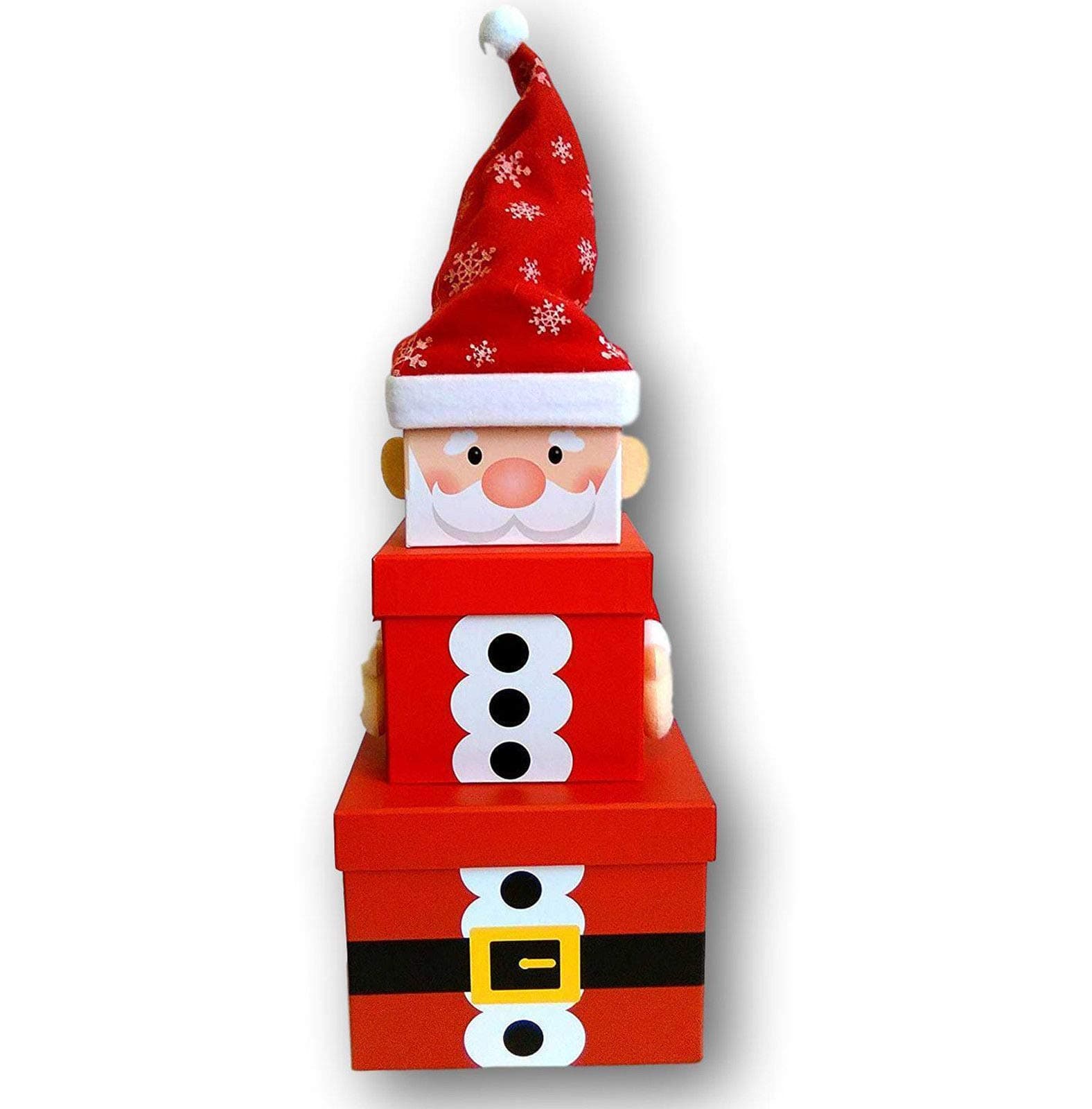 Eurowrap Santa and Elf Novelty Stacking Boxes Christmas Eve Boxes (Santa)
