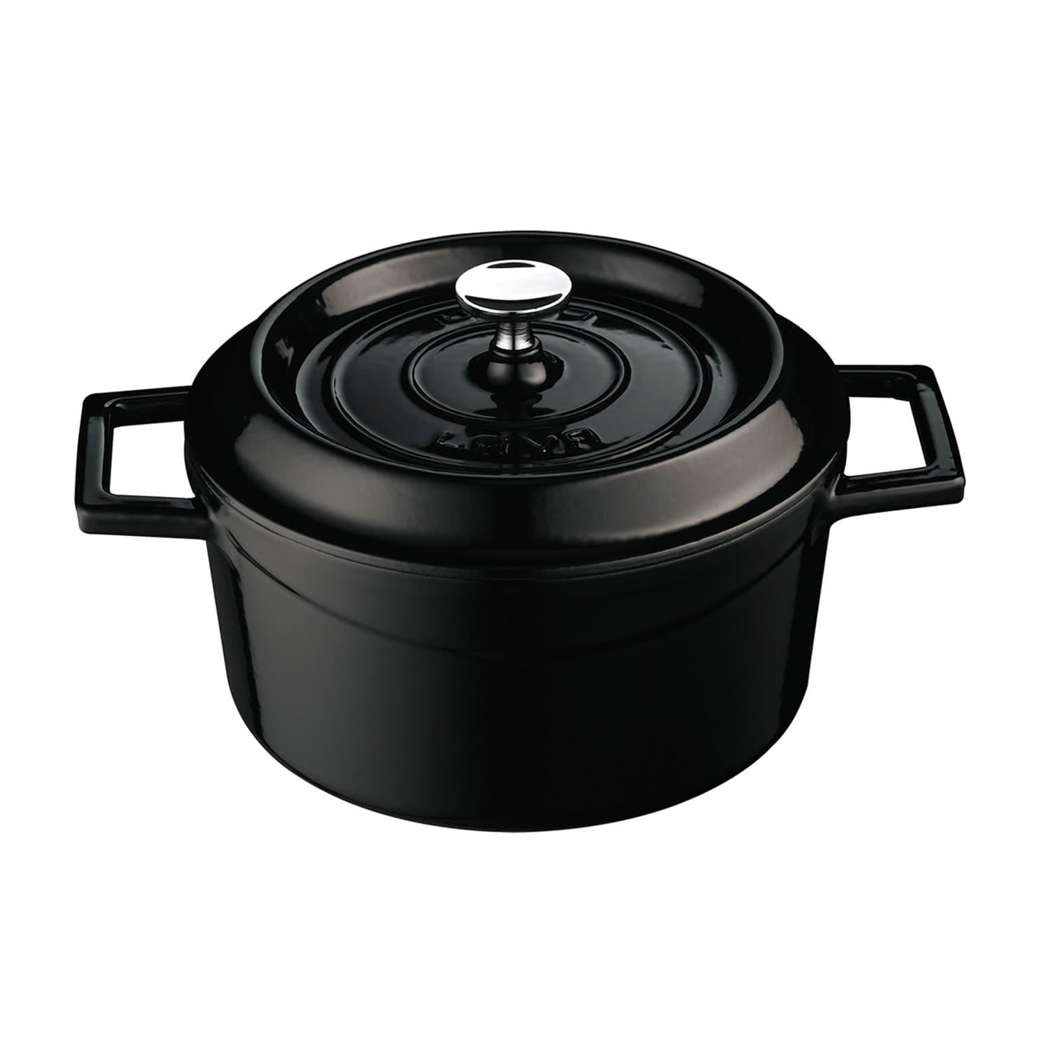 Lava Cookware LV Y TC 12 Diameter 12 cm Cast Iron Round Casserole, Black
