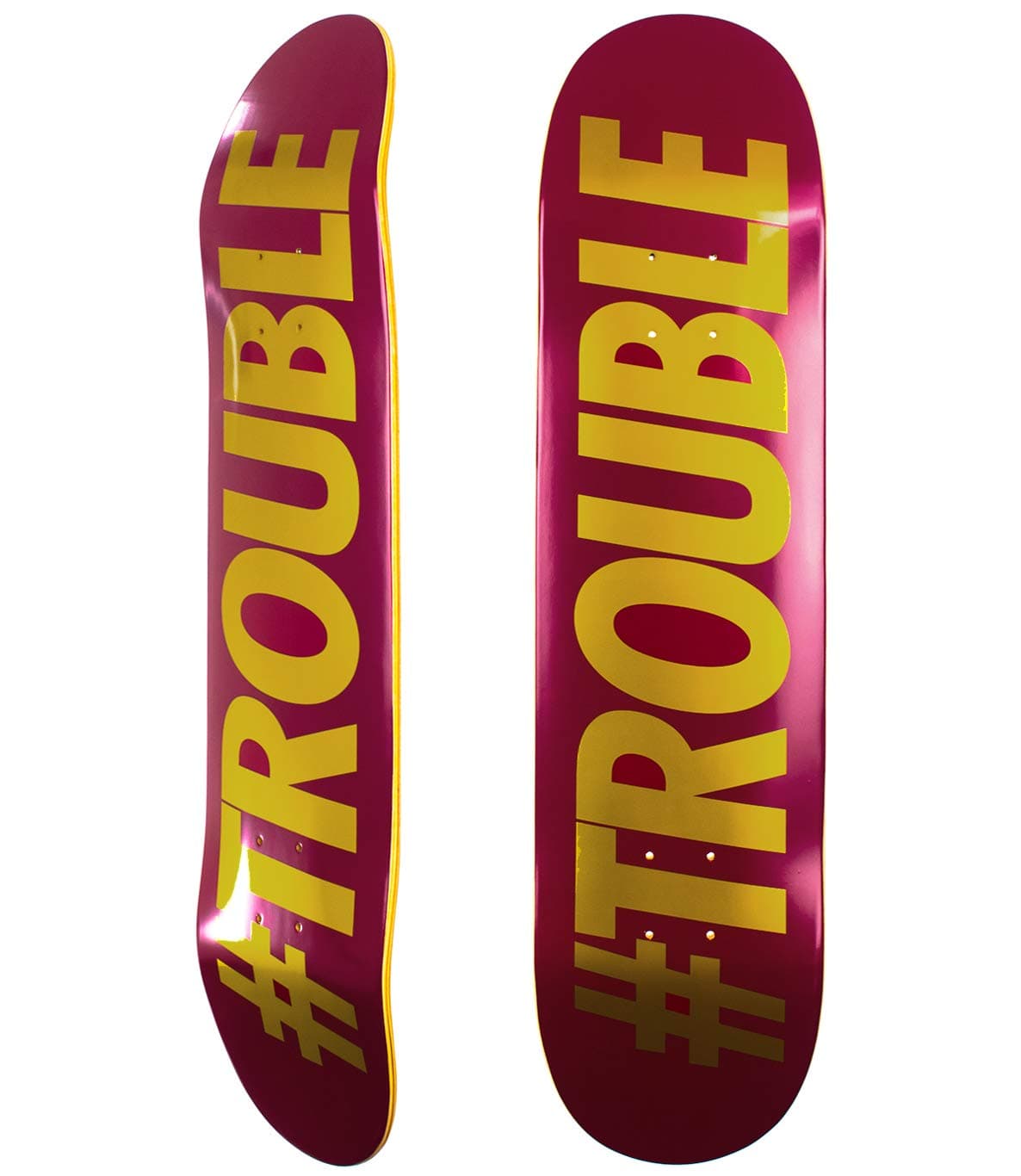 TROUBLE SKATEBOARDS Skateboard Deck Red/Blank 8.0