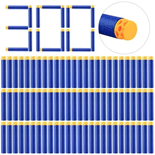 PeleusTech Waffle Darts, 300Pcs Dart Refills Flat Soft Head Foam Bullets for Nerf N-Strike Elite Refill Series Kid Toy - Dark Blue