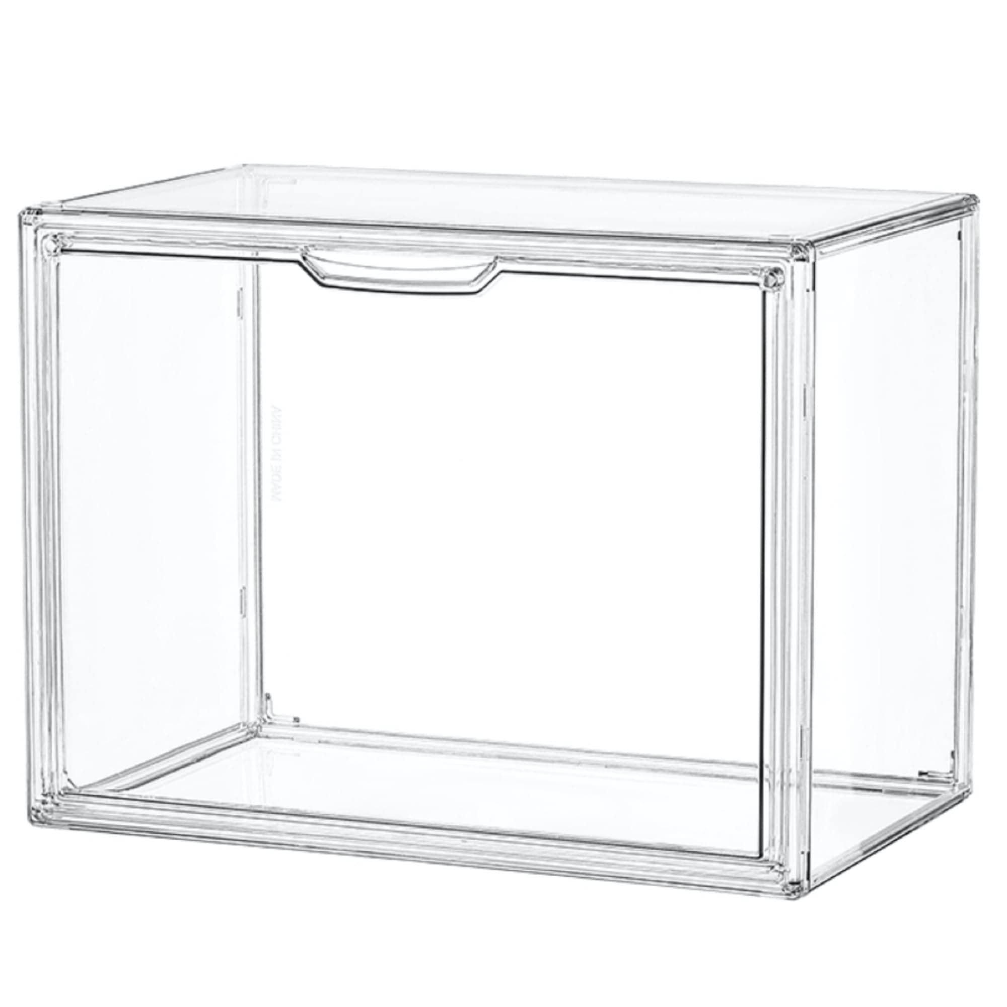 Clear Acrylic Display Case, Stackable Plastic Storage Bins with Magnetic Attraction Lid, Dustproof Protection Showcase for Book, Cosmetic,Toys, Large Figures Collectibles, X-Large