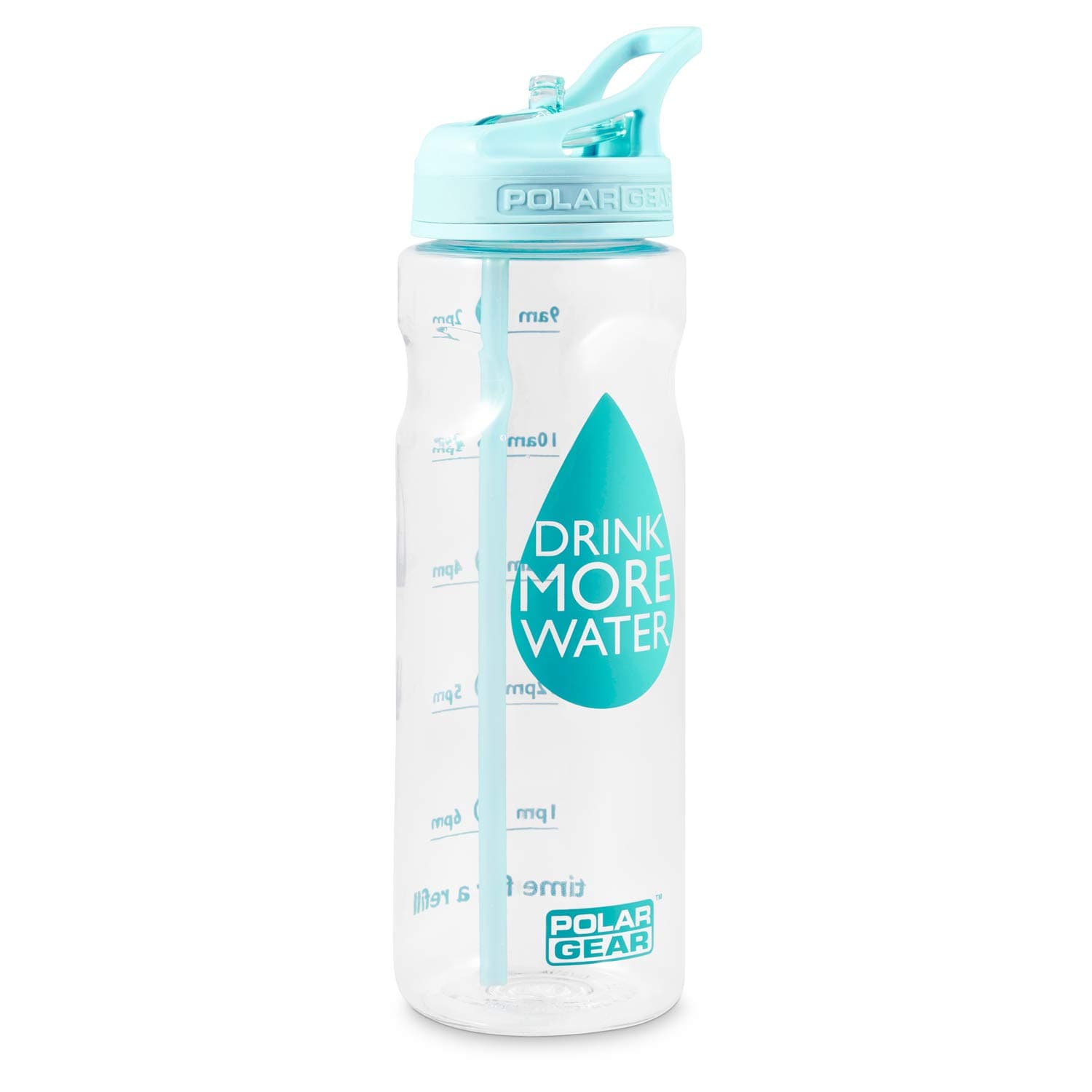 Polar Gear Water Tracker Bottle – Measure Hydration & Set Drinking Goals At Home Or On The Go – Leakproof, BPA Free & Dishwasher Safe – With Straw – For the Gym/Car & Outdoors – Mint Green, 750ml