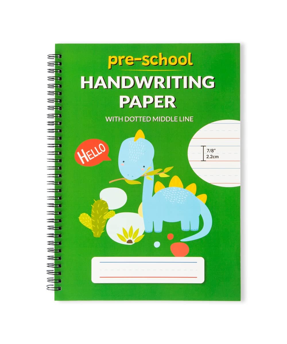 Learning Owl A4 Lined Handwriting Practice Notebook for Kids – Dotted Midline, Spiral Bind, Pre-K, Kindergarten, 100 Thick Pages