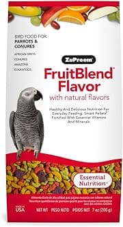 ZuPreem Fruitblend Flavor With Dry Natural Flavors Avian Diets Medium & Large Adult Bird Food 200-Gm