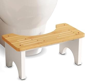 Bamboo Toilet Stool Squat Adult, Portable Poop Stool for Adults Squatting, Wood Bathroom Pooping Toilet Potty Stool with 6.7 Inch Height, Wooden Toilet Step for Kids