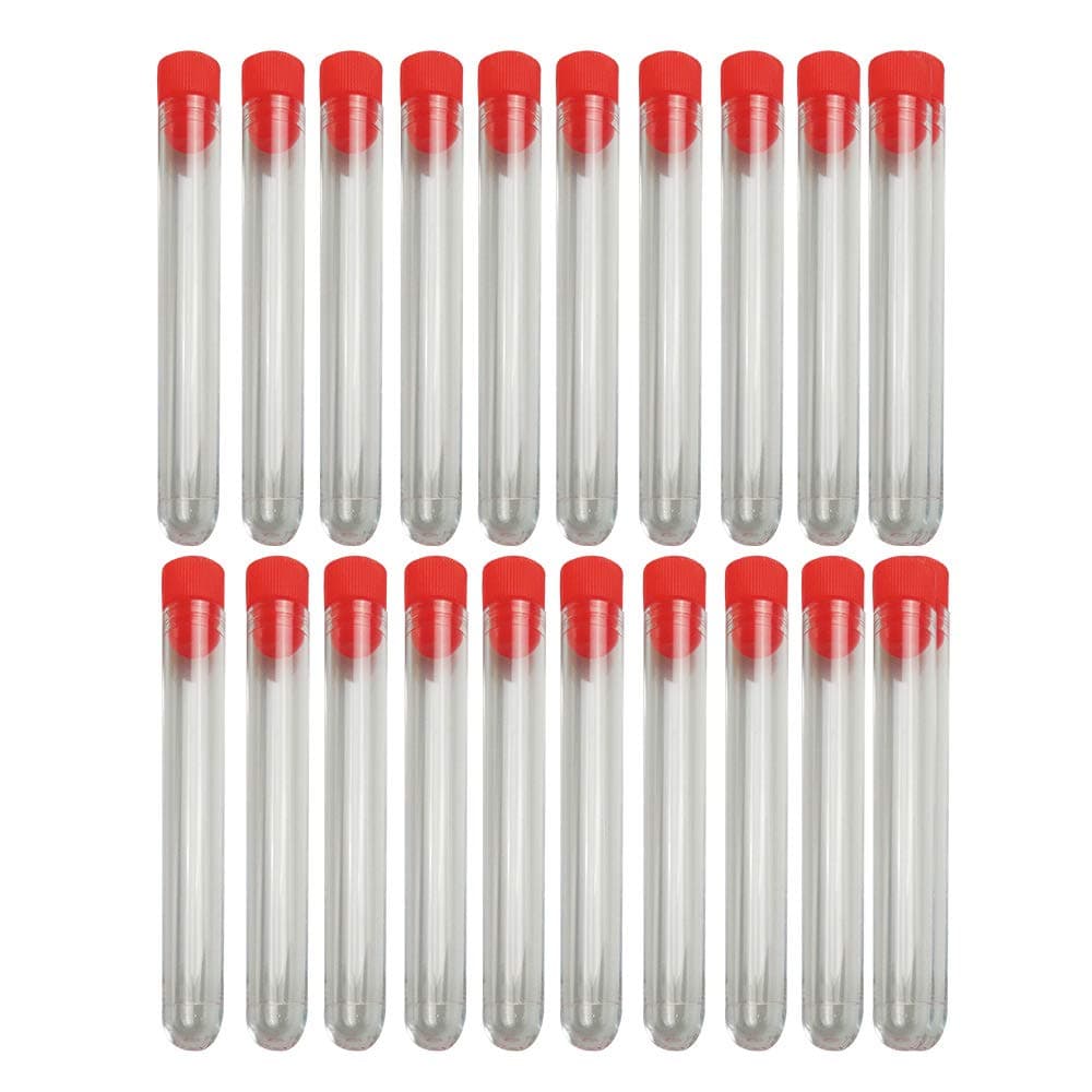 50 Pieces Clear Plastic Test Tubes 12 by 75 mm with Push Caps 5 ml