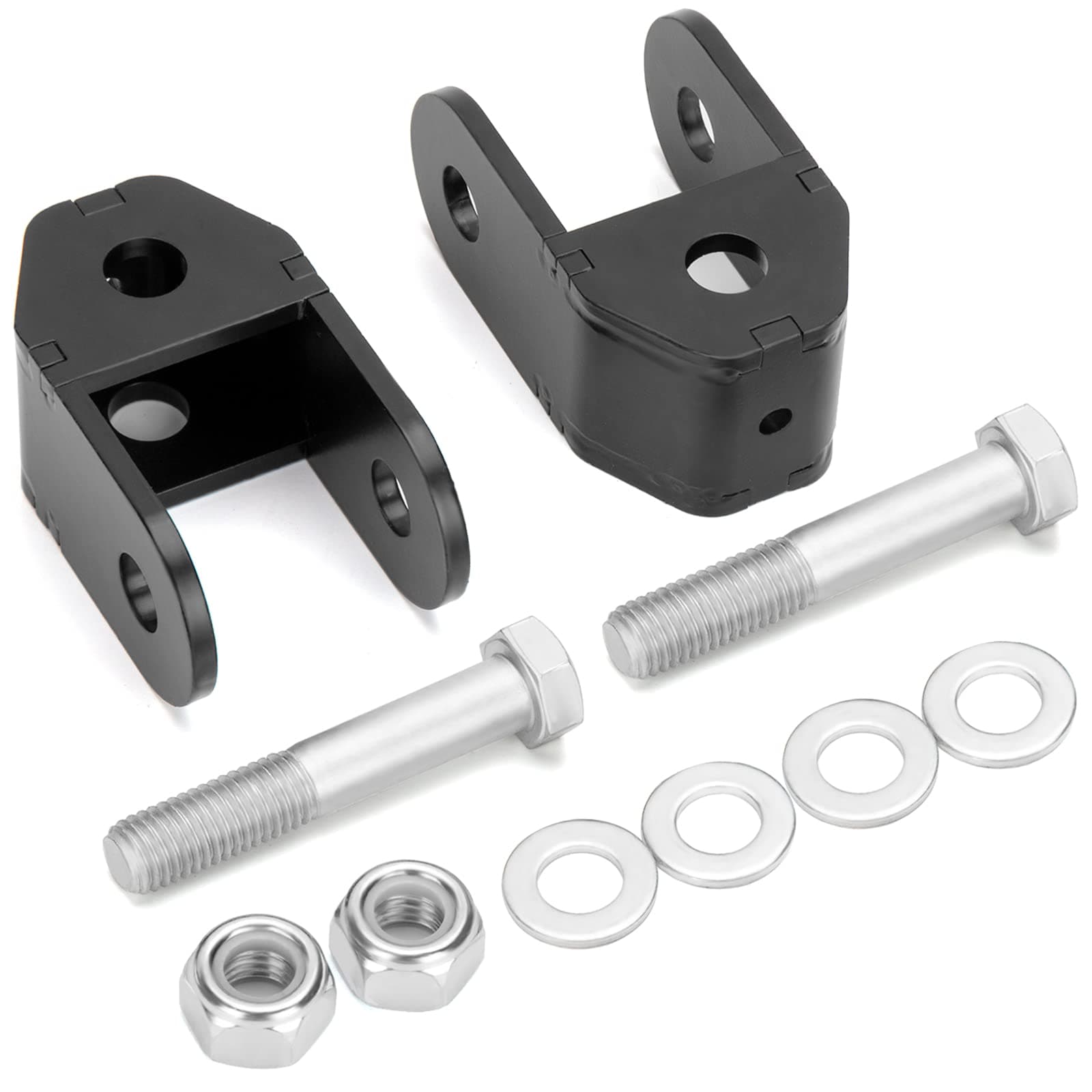 dynofit 2-4" Rear Shock Extensions for Chevy Silverado 1500 2WD/4WD 1999-2024 & GMC Sierra 2WD/4WD 1999-2024, Compatible with 2 to 4 inch Rear Lift Leveling kits, Black Powder Coated