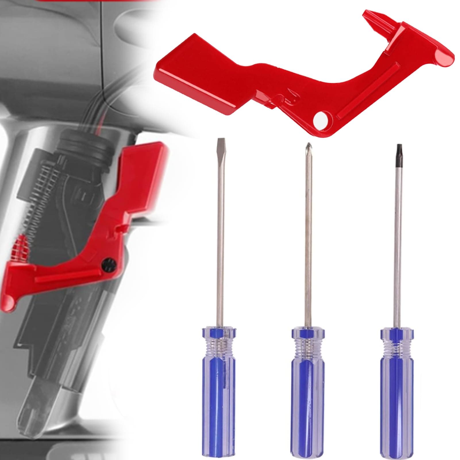 4 PCS Extra Strong Trigger Power Switch Button for Dyson V11 Including 1 Switch Button Trigger Replacement 3 Screwdrivers with Dyson V11 Parts for V10 V11 Flexible Switch Button Repair Tool For Home