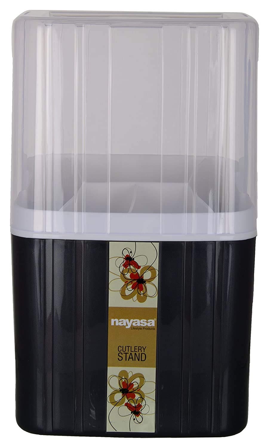 DOVEAZ Tara Plastic Spoon, Kitchen for Dining Table Holder Castle Cutlery Stand (BLACK)