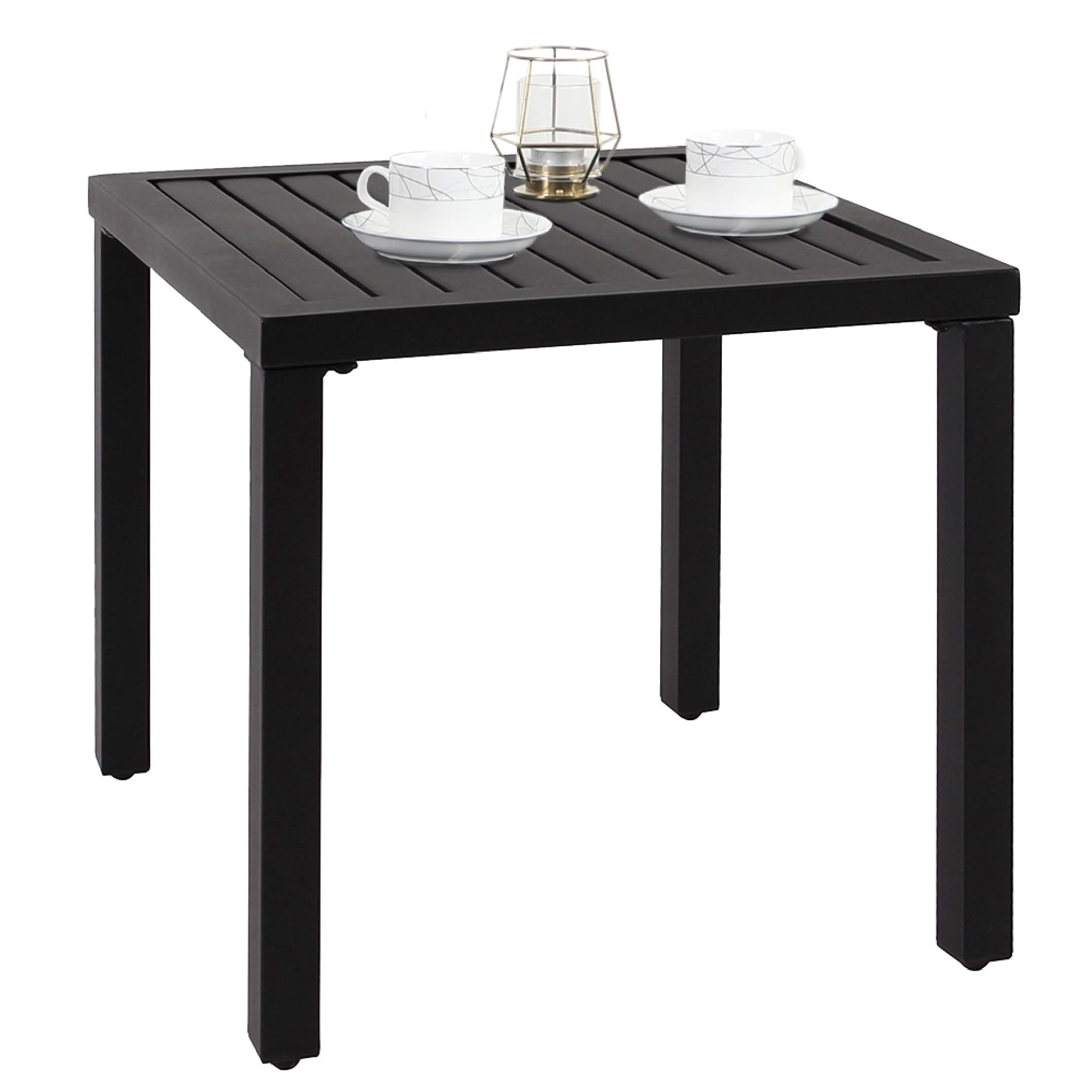 Indoor Outdoor Small Metal Square Side/End Table, Patio Coffee Bistro Table, Black | Indoor, Outdoor, Patio, Coffee