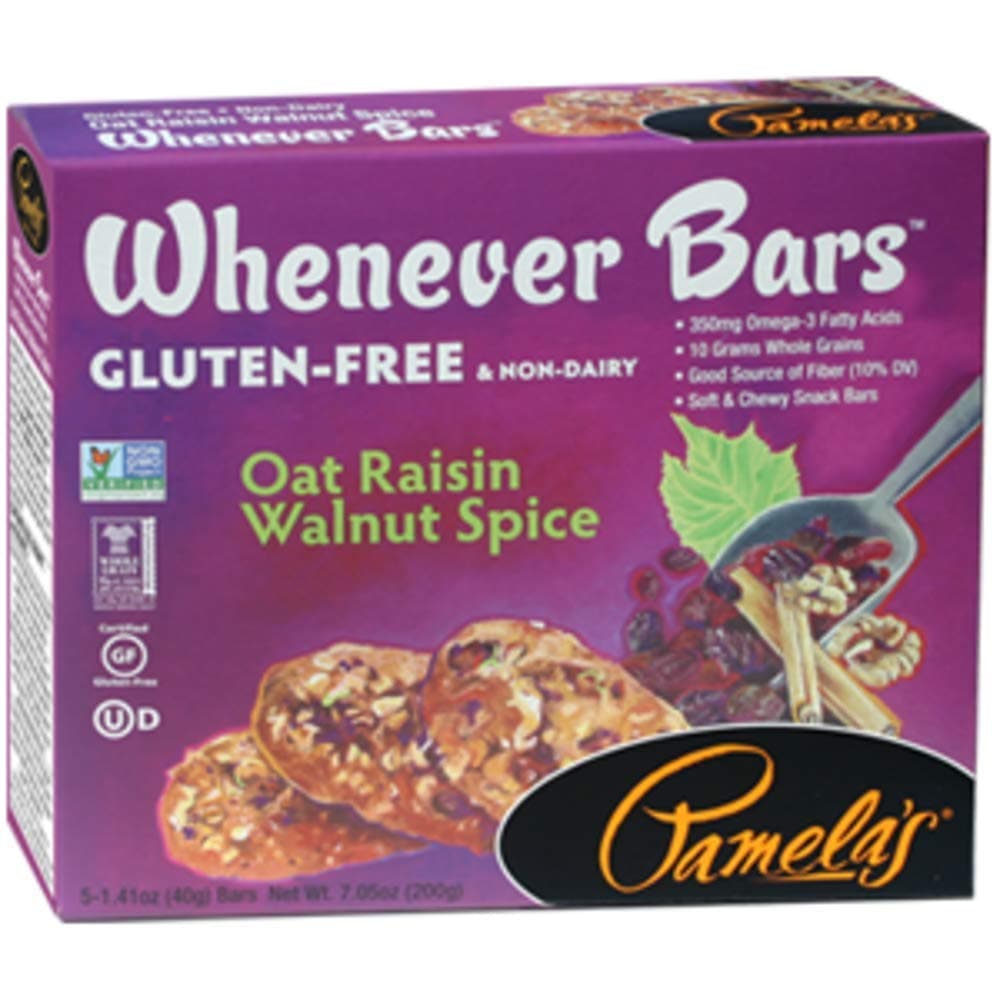 Pamela's Whenever Bars, Oat Raisin Walnut Spice, 5 ct