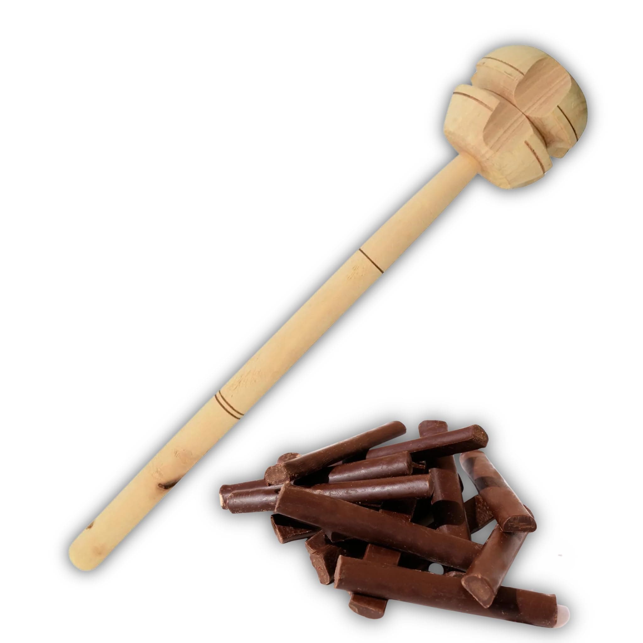 Generic Molinillo en madera - Batidor de Madera Hecho a Mano para Espumar - Batidos, Chocolate - Handmade Wooden Whisk Frother - Milkshakes, Chocolate - Imported from Colombia, REGULAR, 01253