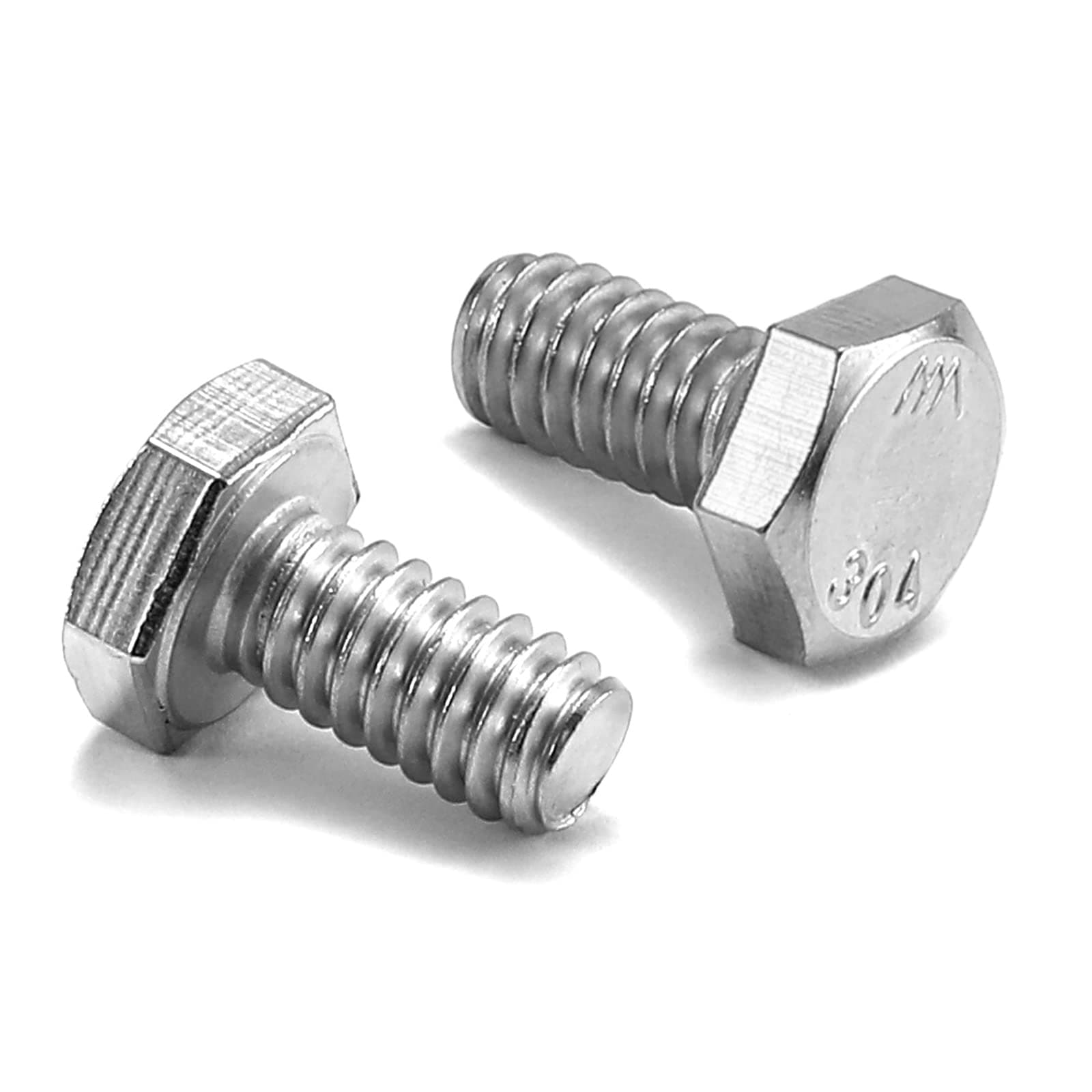 5/16-18 x 1/2" Hex Head Screw Bolt, 20Pcs 18-8 (304) Stainless Steel, Fully Threaded, Plain Finish, by SG TZH