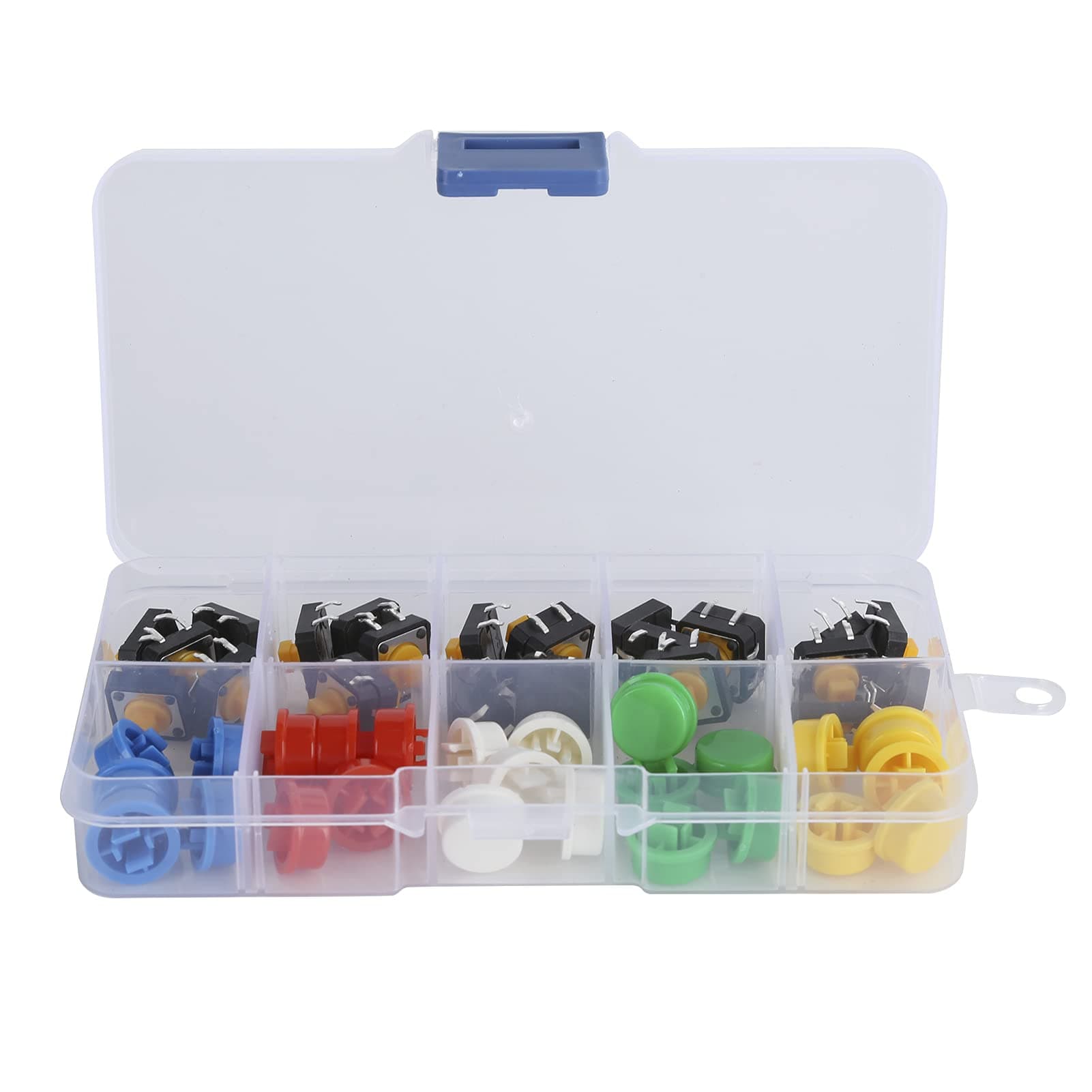 ABS 25PCS 12x12x7.3 Mm Tact Push Button with Round Cap Micro Switch for DIY Electronic Products